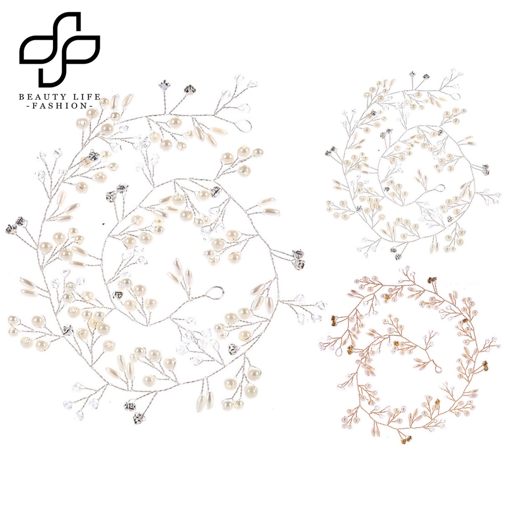 Dây Ngọc Trai Giả Đa Năng Trang Trí Tóc Cho Cô Dâu