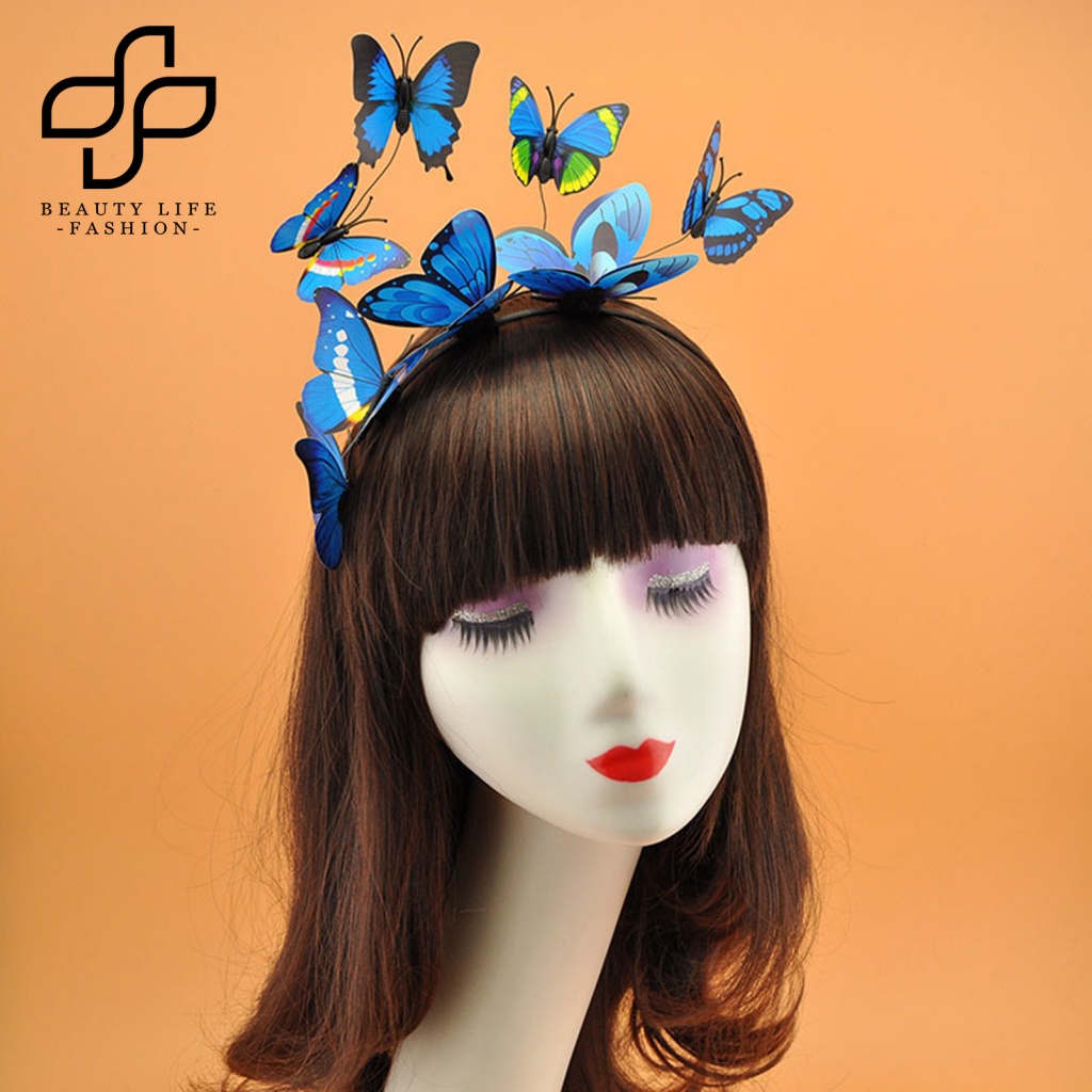Băng Đô Cài Tóc Bằng Nhựa Hình Bướm Ba Chiều Sáng Tạo