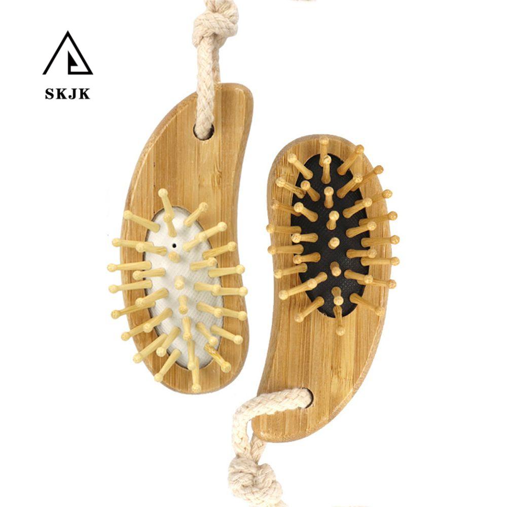 Lược Chải Tóc Mini Bằng Gỗ Tre Chống Tĩnh Điện Massage Da Đầu