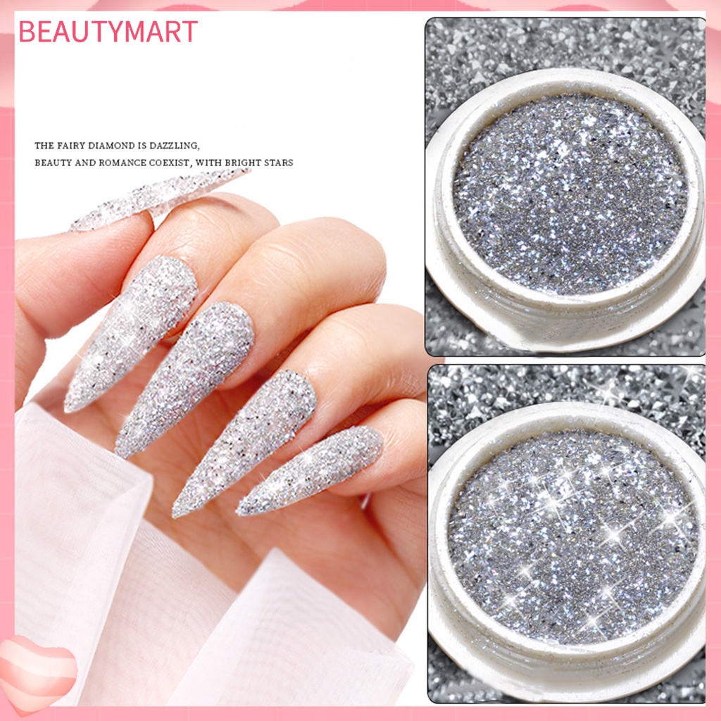 1 Bộ Bột Nhũ Phản Quang Trang Trí Móng Tay Kèm Que Xốp