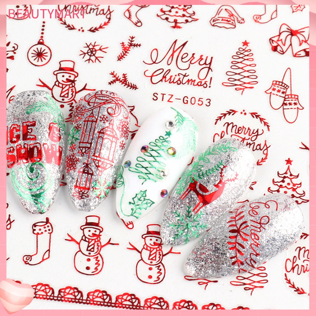 Miếng Dán Trang Trí Móng Tay Họa Tiết Giáng Sinh DIY