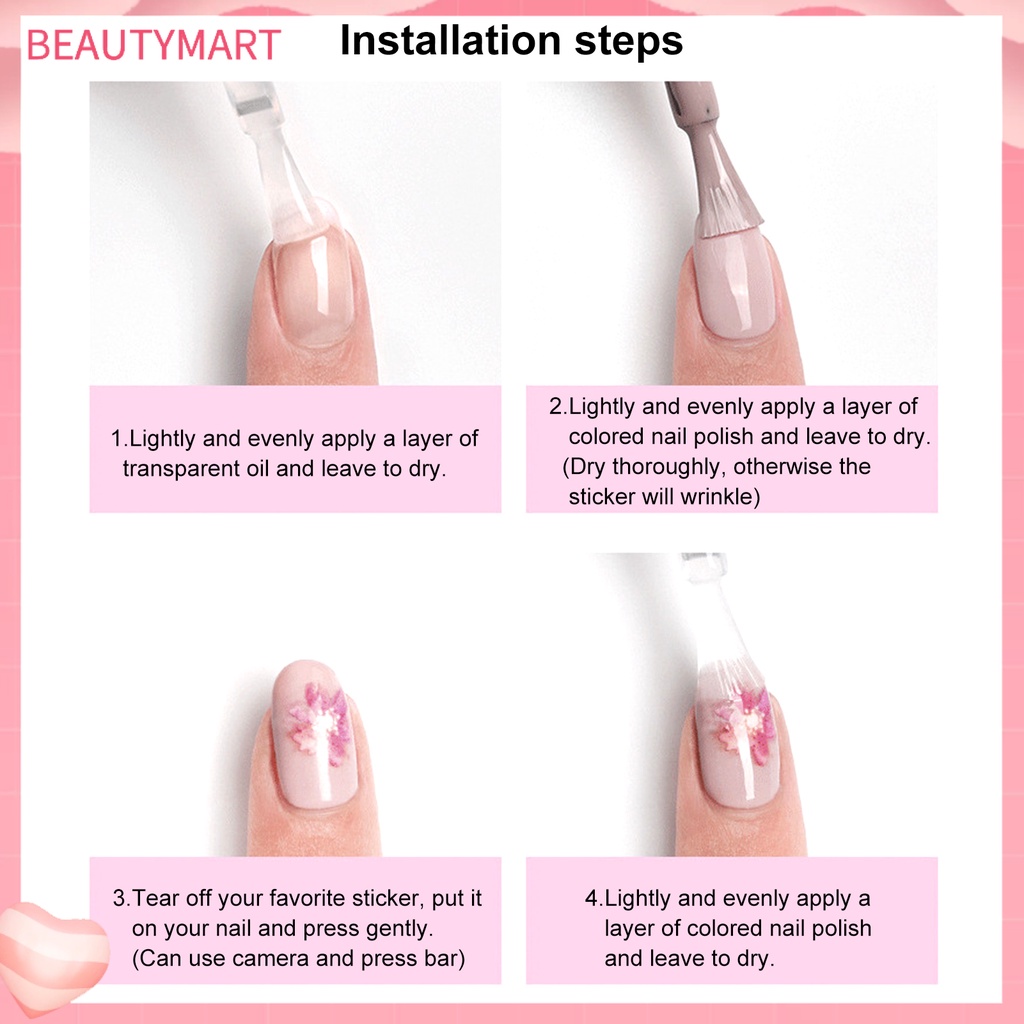 Miếng Dán Trang Trí Móng Tay Sáng Bóng Chống Thấm Nước Dành Cho Nữ