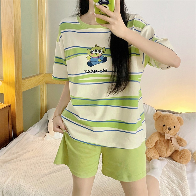 Bộ Đồ Ngủ Ba Mảnh In Hình Người Ngoài Hành Tinh Hoạt Hình Dễ Thương Phong Cách Hàn Quốc Thời Trang Mùa Thu Dành Cho Bạn