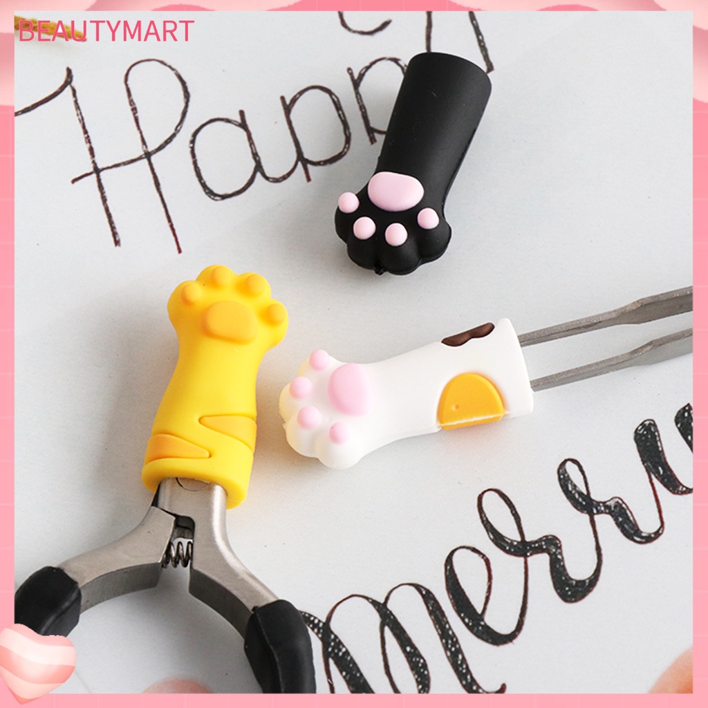 Nắp Silicon Bảo Vệ Nhíp Làm Móng Tay Tránh Đau Hình Mèo Tiện Dụng Cho Gia Đình