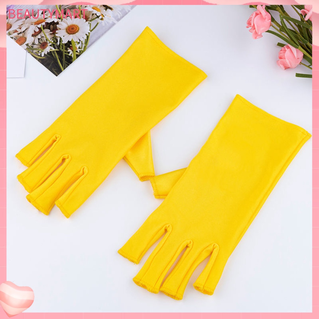 1 Đôi Găng Tay Hở Ngón Bằng Polyester Co Giãn Thoáng Khí Chống Tia UV Không Mùi Có Thể Giặt Rửa Tiện Dụng