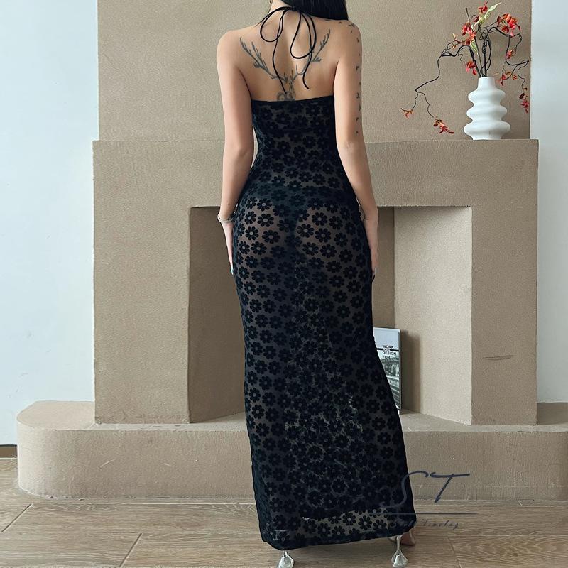 Đầm Dài Hai Dây Dáng Ôm Hở Lưng Thời Trang Đường Phố Mùa Hè CY03 Cho Nữ