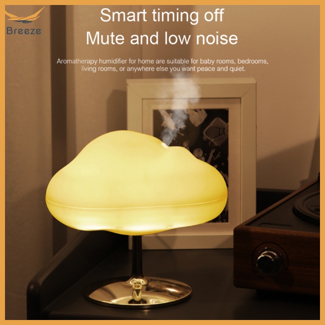 Máy Khuếch Tán Tinh Dầu 270ml Hình Đám Mây Hoạt Hình Có Đèn Led