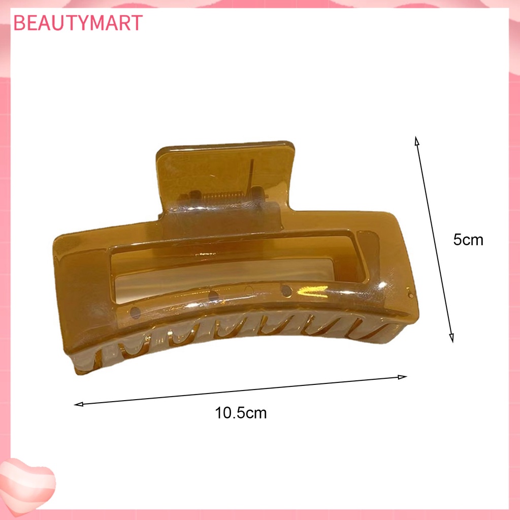 Kẹp Tóc Hình Vuông Cỡ Lớn Thiết Kế Trong Suốt Chống Trượt Tiện Dụng Cho Nữ