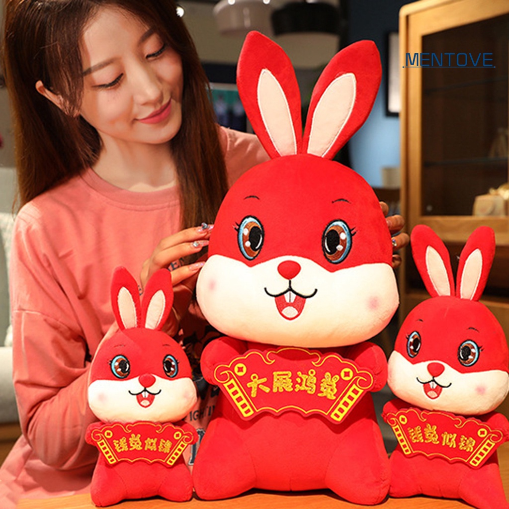 Thỏ Nhồi Bông Thiết Kế Phong Cách Trung Hoa Dễ Thương 25 / 30 / 40 / 50cm