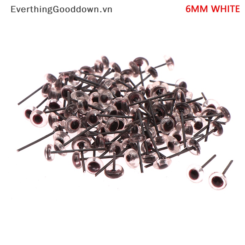Everthinggooddown Set 100 Mắt Nhựa 3-6mm Nhiều Màu Sắc Trang Trí Thú Nhồi Bông / Mắt Googly DIY