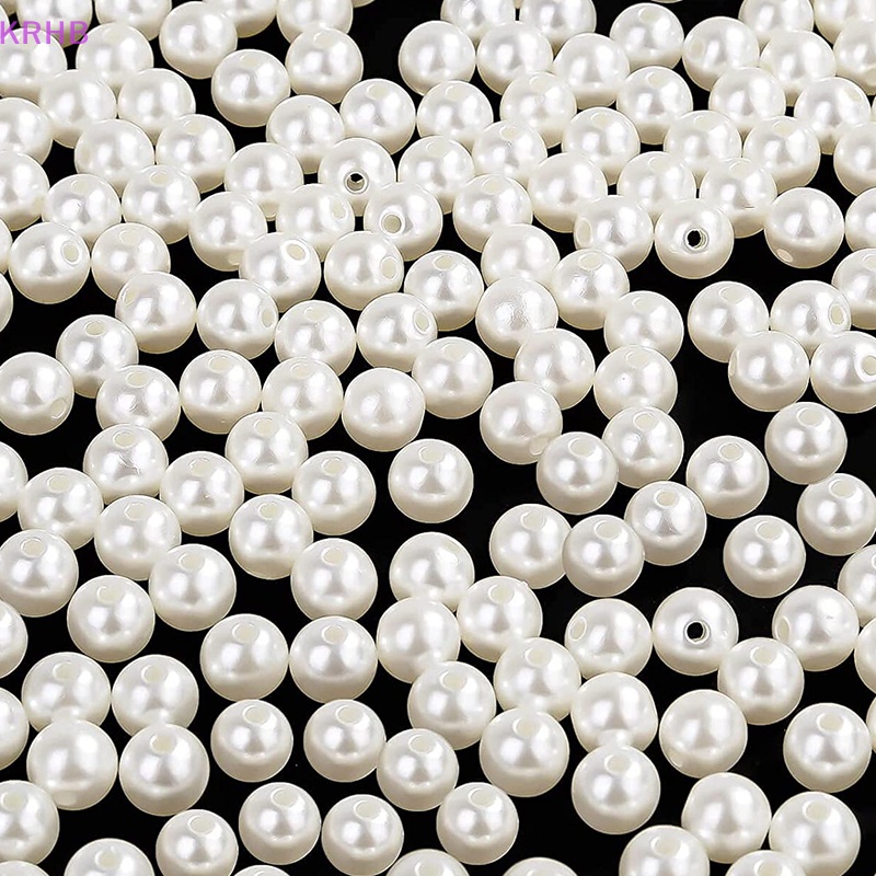 Hạt Ngọc Trai Có Lỗ Bằng Acrylic Kích Thước 3mm 4mm 6mm 8mm 10mm Dùng Làm Trang Sức DIY Mới