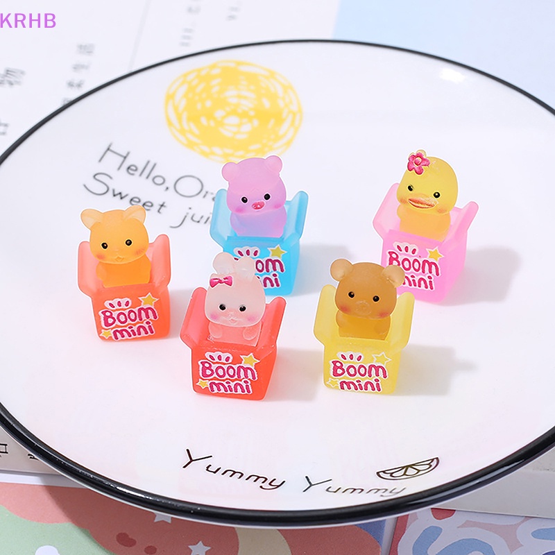 Set 2 Hộp Quà Bằng Nhựa Họa Tiết Động Vật Ba Chiều Màu Dạ Quang Dễ Thương Sáng Tạo Dành Cho Trang Trí Vườn Nhà / Nhà Cửa Mới