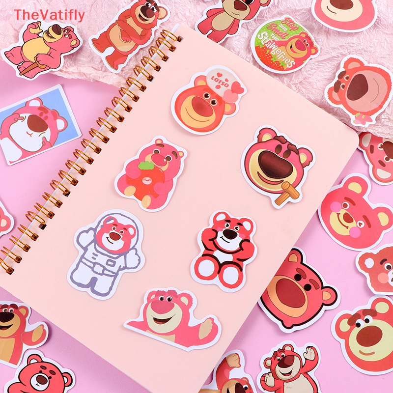 DISNEY [Thevalifly] Set 50 Miếng Dán Hoạt Hình Toy Story Lotso Huggin Dễ Thương Trang Trí Điện Thoại Laptop Đồ Chơi Cho Bé Gái