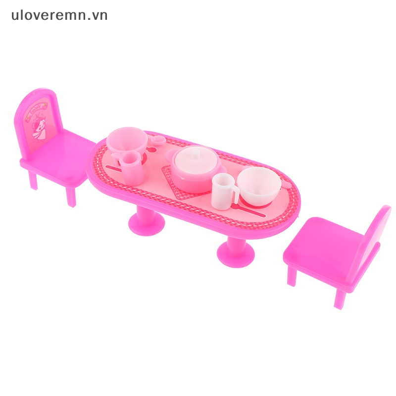 1 Bộ Bàn Ghế Nội Thất Mini Tỉ Lệ 1: 12 Cho Nhà Búp Bê