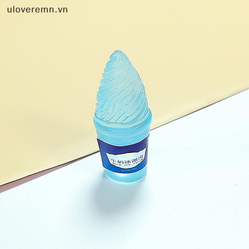 Bộ 5 Mô Hình Kem Hoạt Hình Mini Bằng Nhựa Resin Phát Quang Trang Trí Tiểu Cảnh