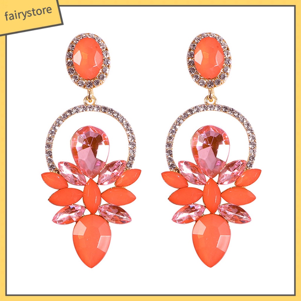 1 Đôi Bông Tai Hình Giọt Nước Đính Đá Lấp Lánh Dành Cho Nữ