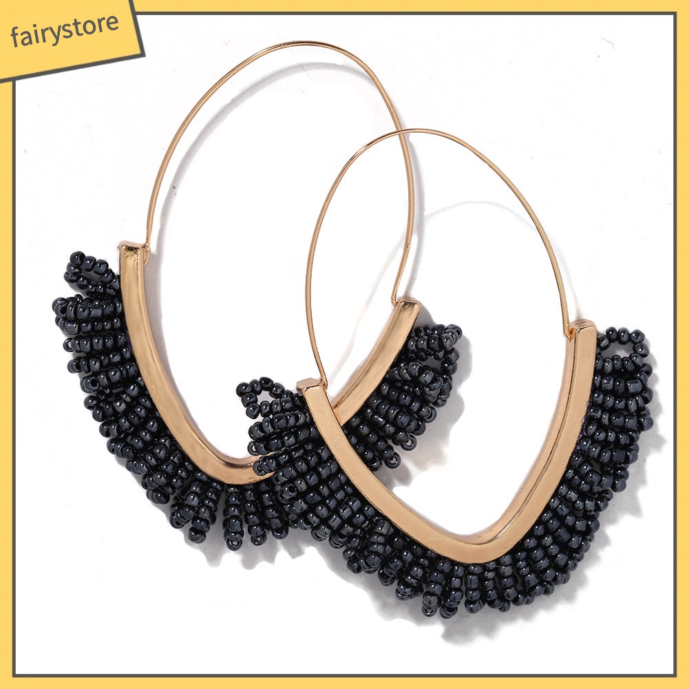 Bông Tai Chuỗi Hạt Tua Rua Phong Cách Bohemian Thời Trang Cho Nữ