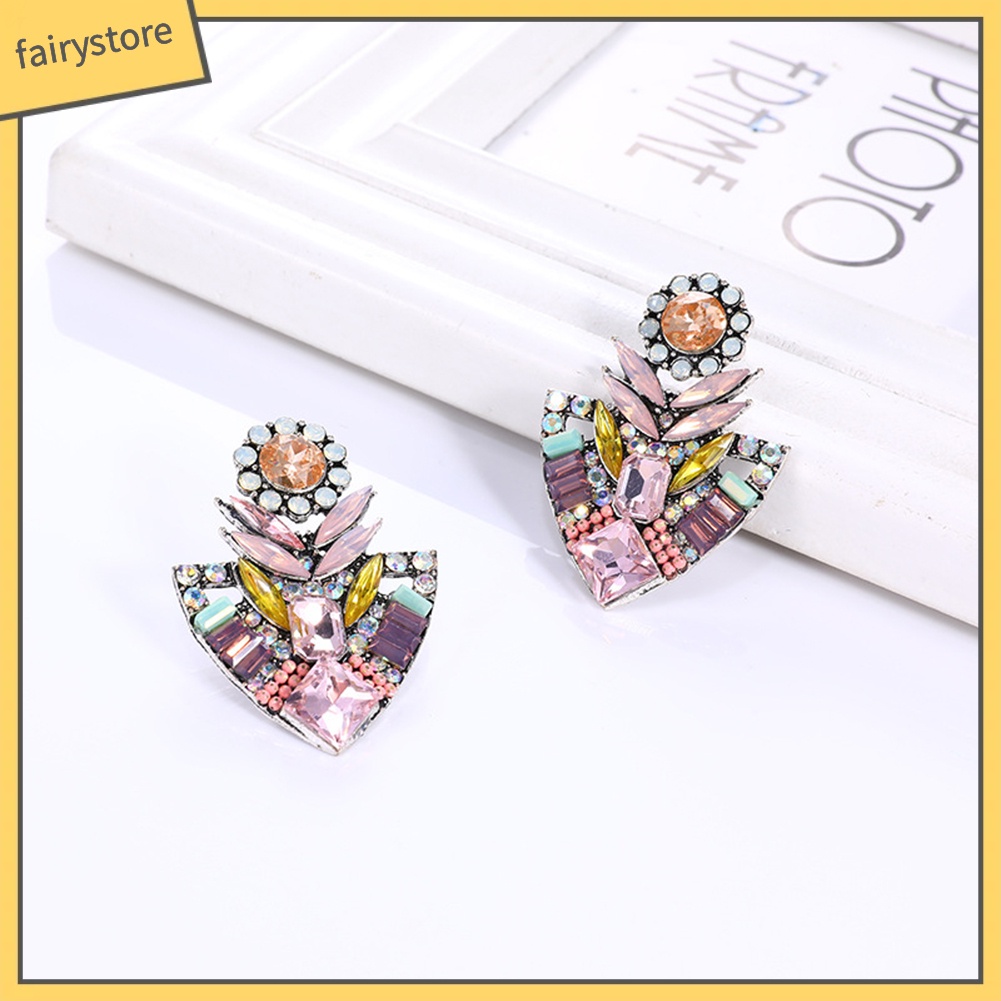 Khuyên Tai Đính Đá Phong Cách Bohemian Thời Trang Cho Nữ