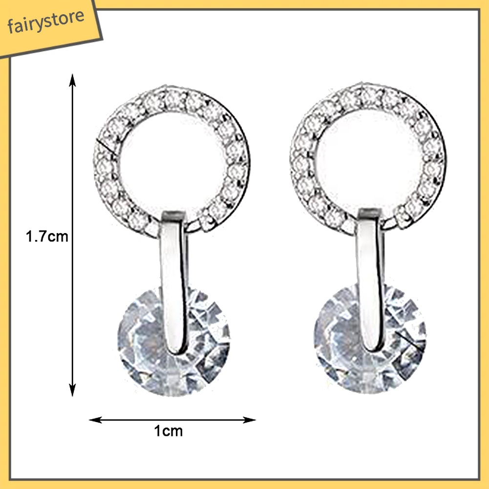 Bông Tai Tròn Đính Đá Zircon Thời Trang Dành Cho Nữ