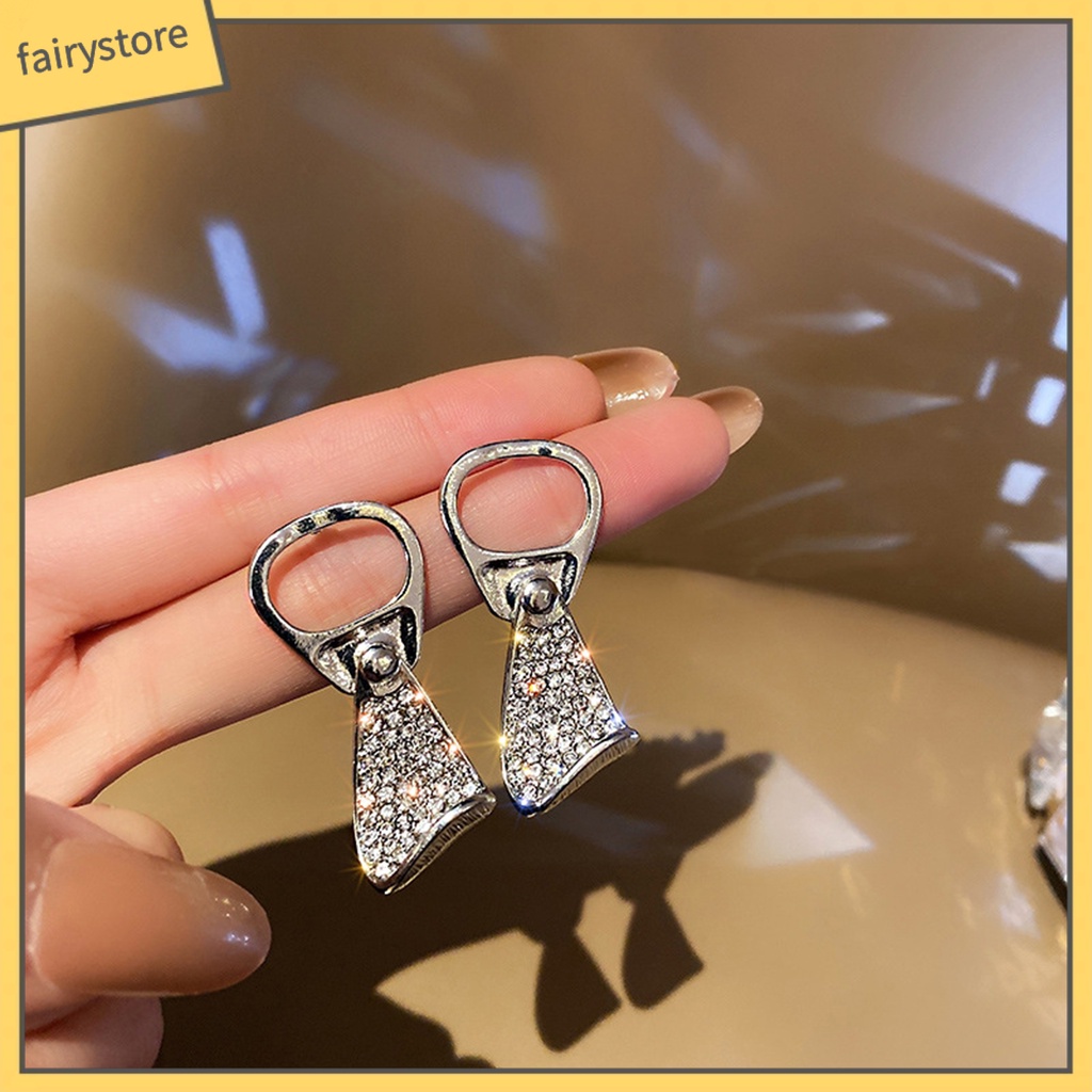 [FRO] 1 Đôi Bông Tai Hình Học Dạng Kéo Đính Kim Cương Giả Lấp Lánh Thu Hút Không Gây Dị Ứng Trang Sức Sáng Tạo Cho Nữ