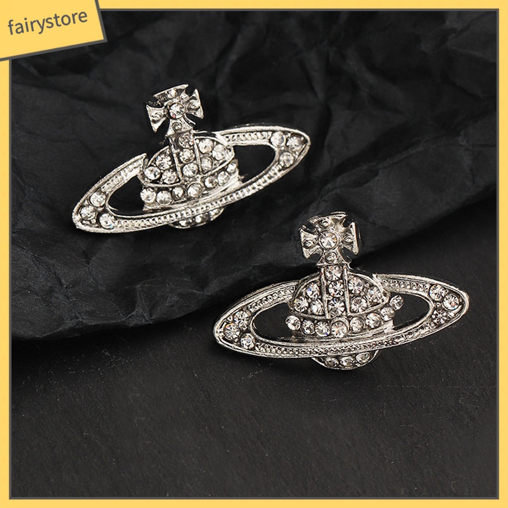 1 Đôi Bông Tai Hình Hành Tinh Đính Đá Lấp Lánh Phong Cách Hàn Quốc