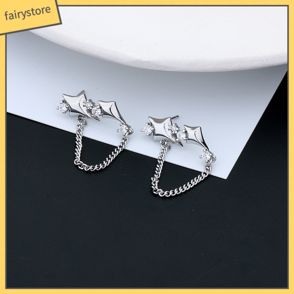 1 Bông Tai Dáng Dài Đính Đá Thời Trang Cho Nữ