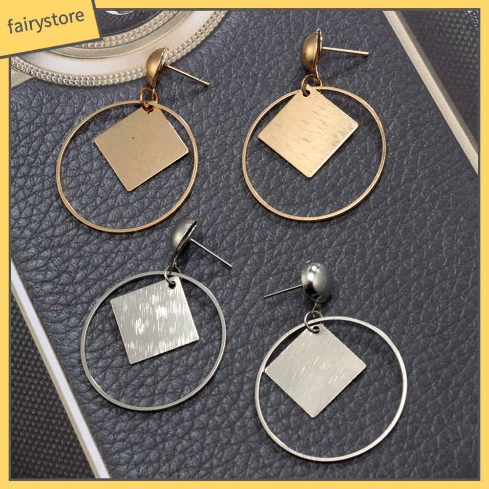 Bông Tai Hình Tròn / Vuông Thời Trang Dự Tiệc Cho Nữ