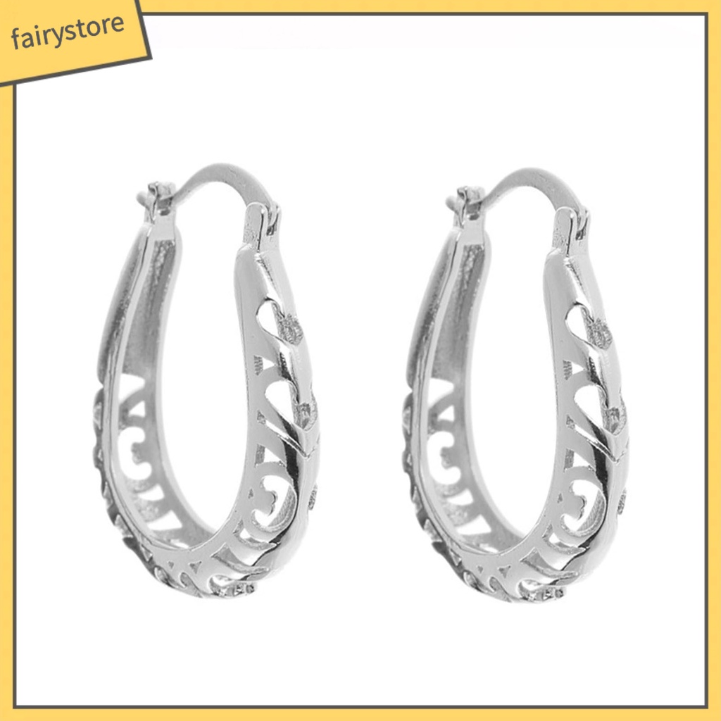 1 Đôi Bông Tai Hình Tròn Thiết Kế Đục Lỗ Thời Trang Dành Cho Nữ