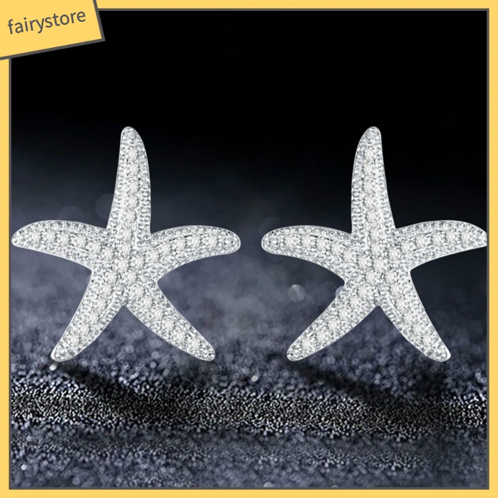 Đôi Khuyên Tai [FRO] Bông Tai Hình Sao Biển Đính Đá Zircon Thời Trang Cho Nữ