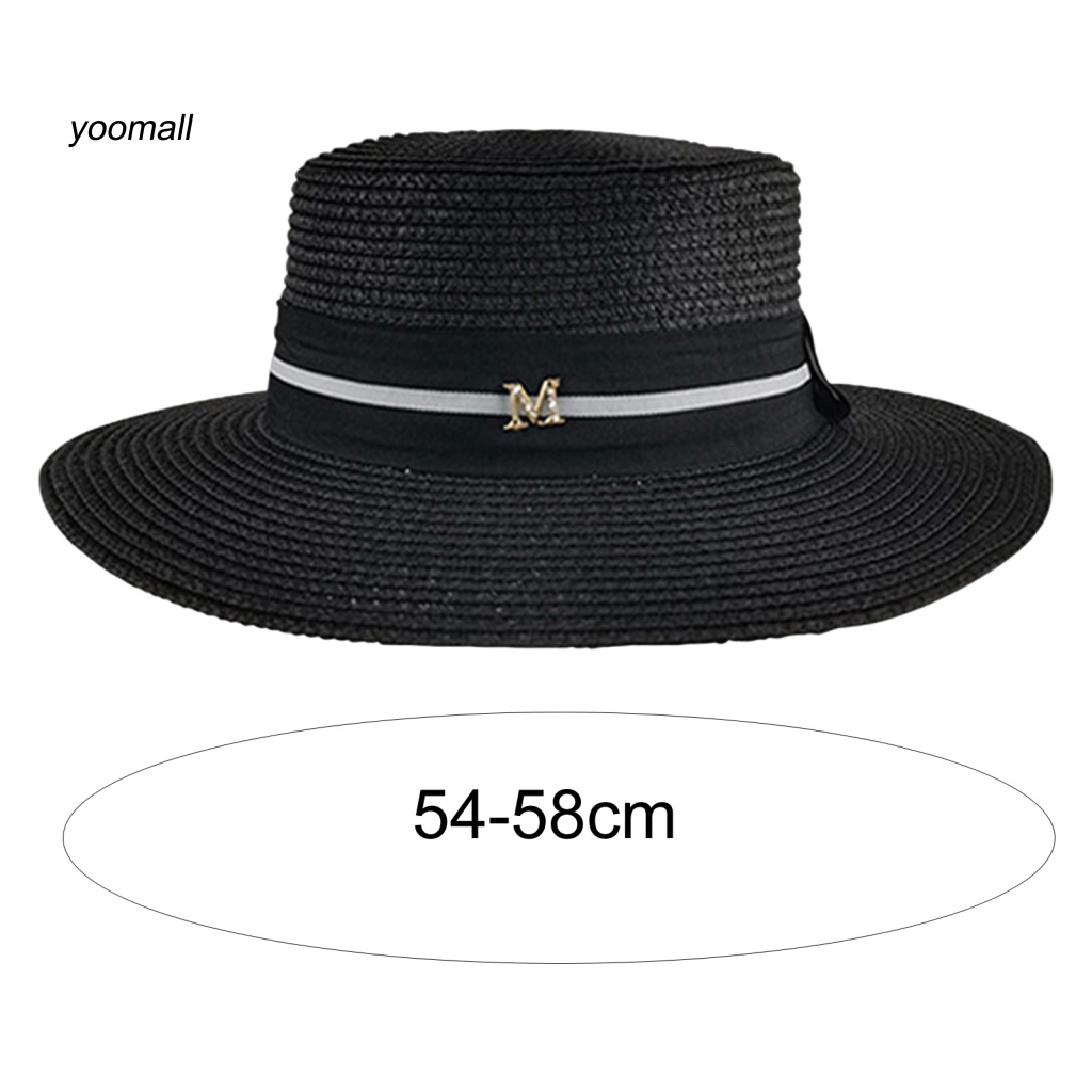 Nón Cối Rộng Vành Hoạ Tiết Chữ M Thời Trang Đi Biển Mùa Hè Cho Phái Nữ