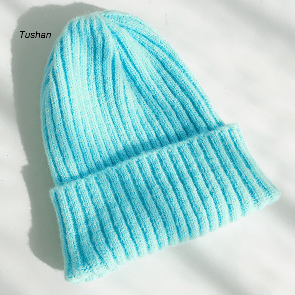 Mũ Len Beanie Màu Trơn Giữ Ấm Thời Trang Cho Nữ
