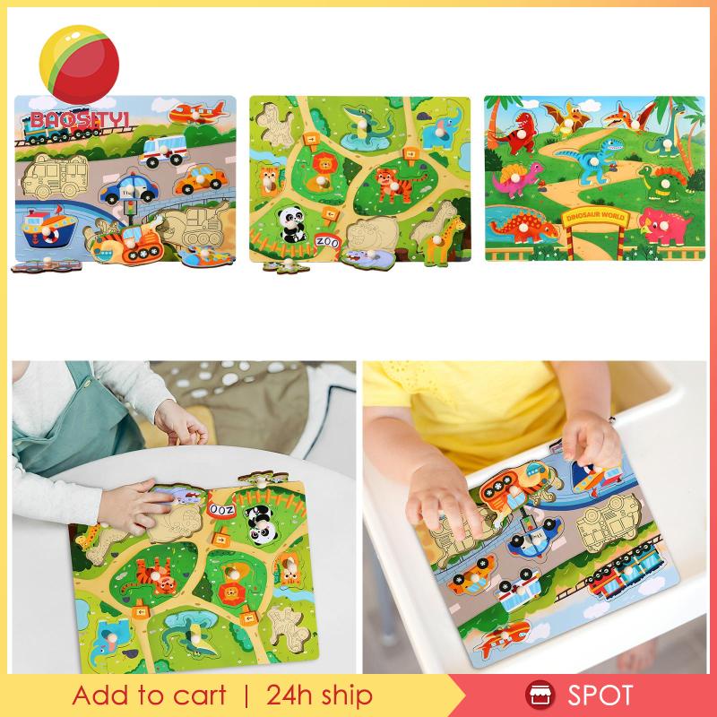 [Baosity1] Đồ Chơi Xếp Hình Giao Thông Bằng Gỗ Nhận Thức Cho Du Lịch