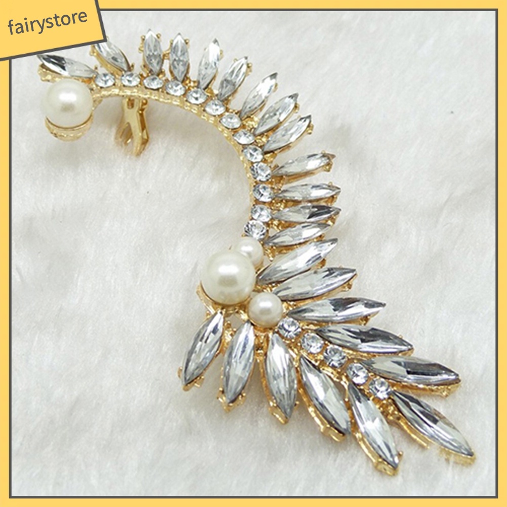 Khuyên Vành Tai Đính Đá Và Ngọc Trai Giả Thời Trang Thanh Lịch Dành Cho Nữ