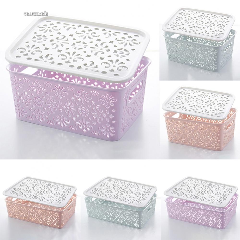 【GRCEKRIN】Storage Basket Blue Hollow Design Storage Box Including Various Small Objects