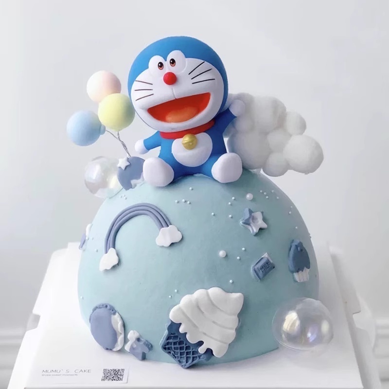 Mô Hình Nhân Vật Doraemon 2 Kiểu Bằng PVC 10cm Trang Trí Bánh Kem