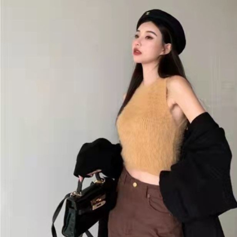 Áo Tank Top Dệt Kim Sát Nách Dáng Ôm Phong Cách Hàn Quốc Thời Trang Mùa Hè Quyế