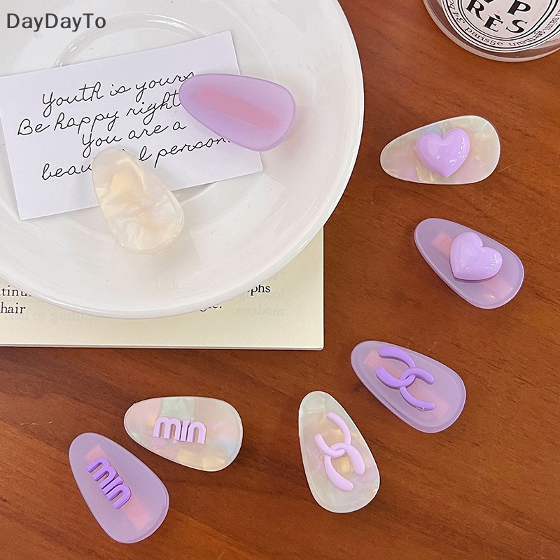 Kẹp Tóc Màu Tím Họa Tiết Chữ Cái Thời Trang Cho Nữ