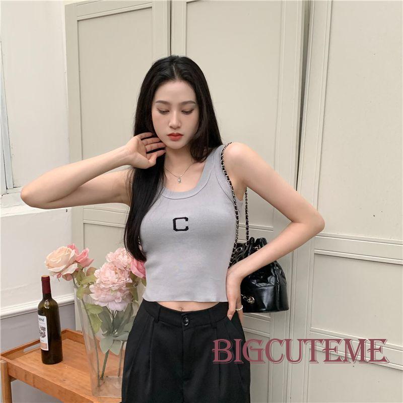 Áo Croptop Không Tay In Chữ Thời Trang Mùa Hè Dành Cho Nữ