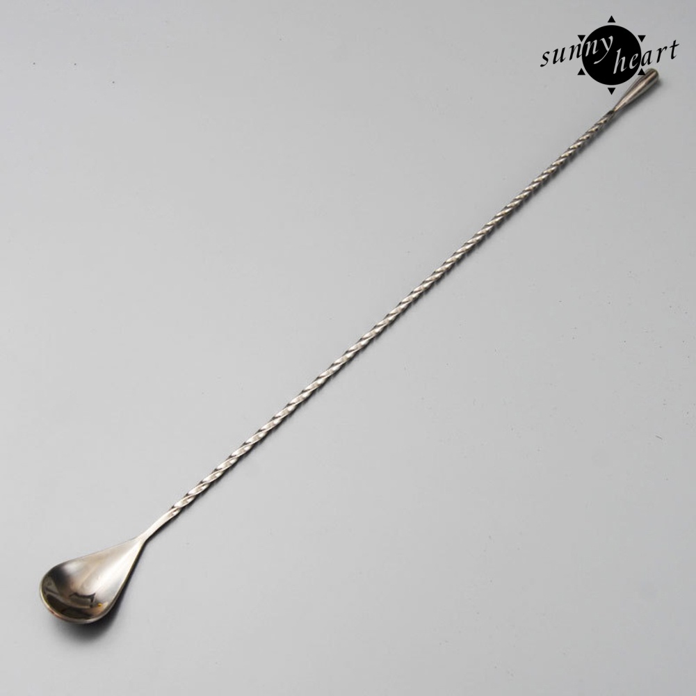 Muỗng Khuấy Cocktail Bằng Thép Không Gỉ Tay Cầm Dài Dạng Xoắn Ốc