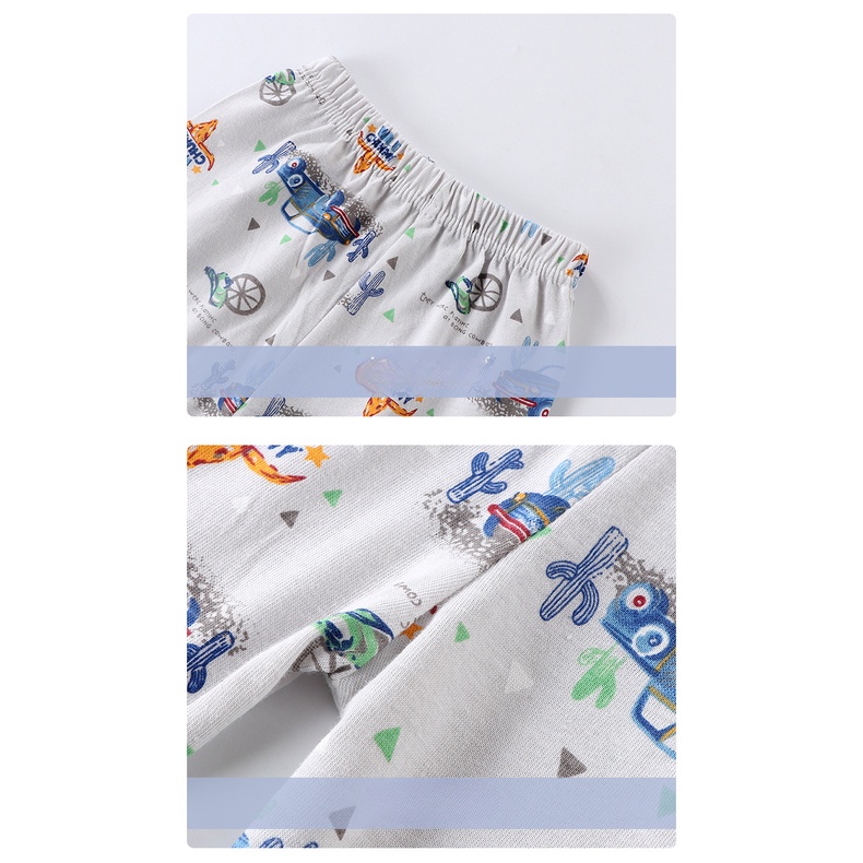 Bộ Đồ Ngủ Tay Ngắn Chất Cotton Mỏng Nhẹ Thời Trang Mùa Hè Xinh Xắn Cho Bé Trai Và Gái 100-160cm