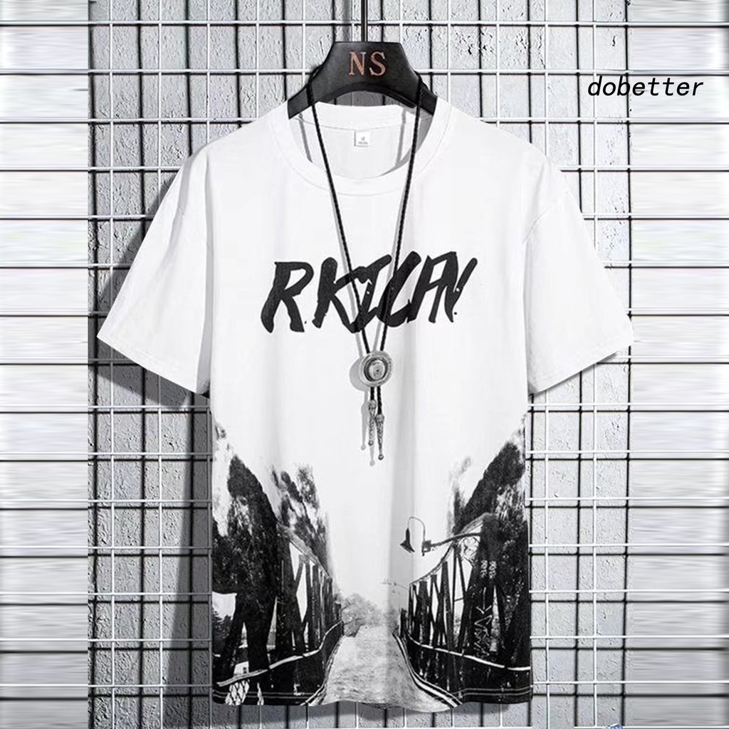 Set Đồ Thể Thao 2 Món Áo Thun Tay Ngắn Cổ Tròn Phối Quần Short Lưng Thun In Chữ Phong Cách Đường Phố Cá Tính