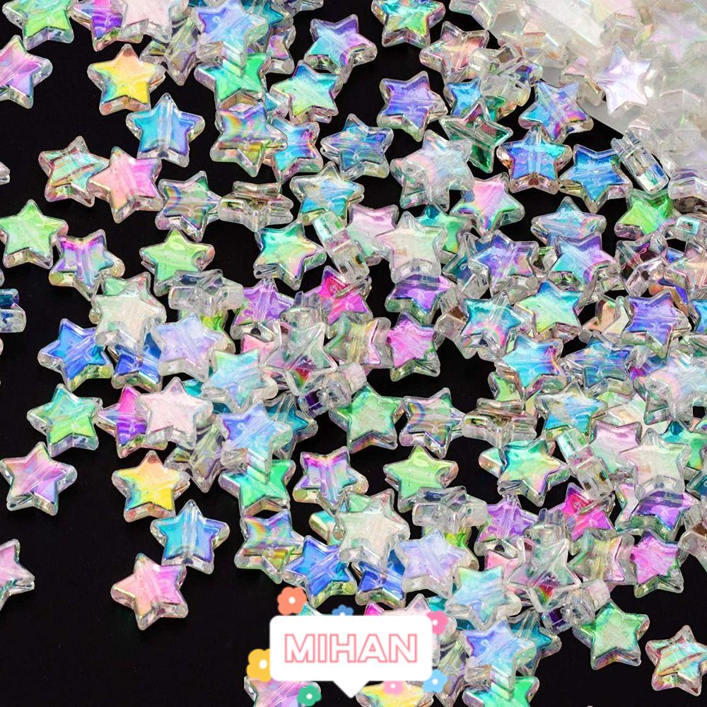 Set 200 Hạt Cườm Hình Ngôi Sao Nhiều Màu Sắc 11mm Dùng Làm Bông Tai DIY MIHAN1