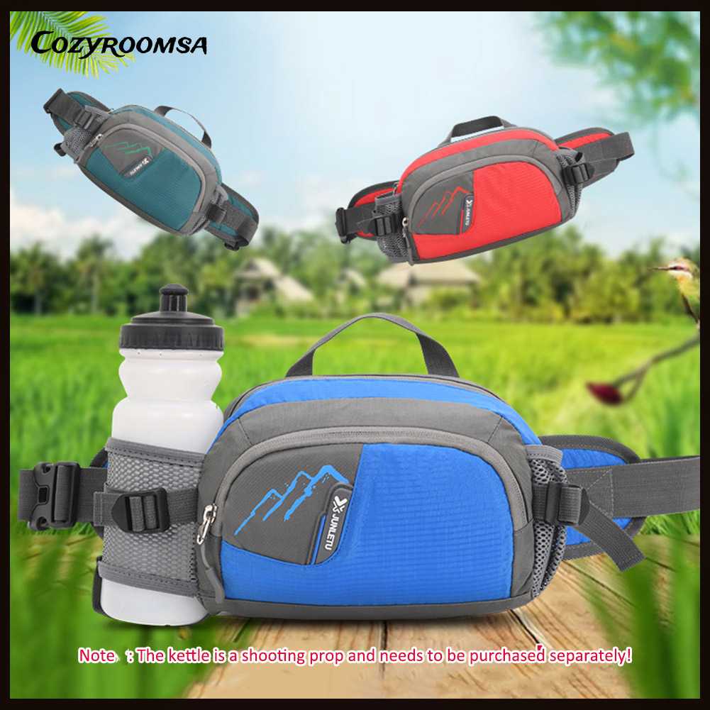 Túi Đeo Thắt Lưng Bằng Nylon Gọn Nhẹ Kèm Giá Đỡ Chai Nước Co Giãn Cho Hoạt Động Thể Thao Ngoài Trời