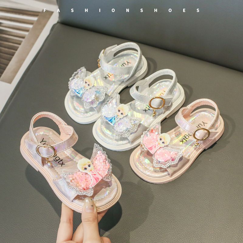 Xăng đan Công Chúa Bằng Da Đế Chống Trượt Dễ Thương Dành Cho Bé Gái