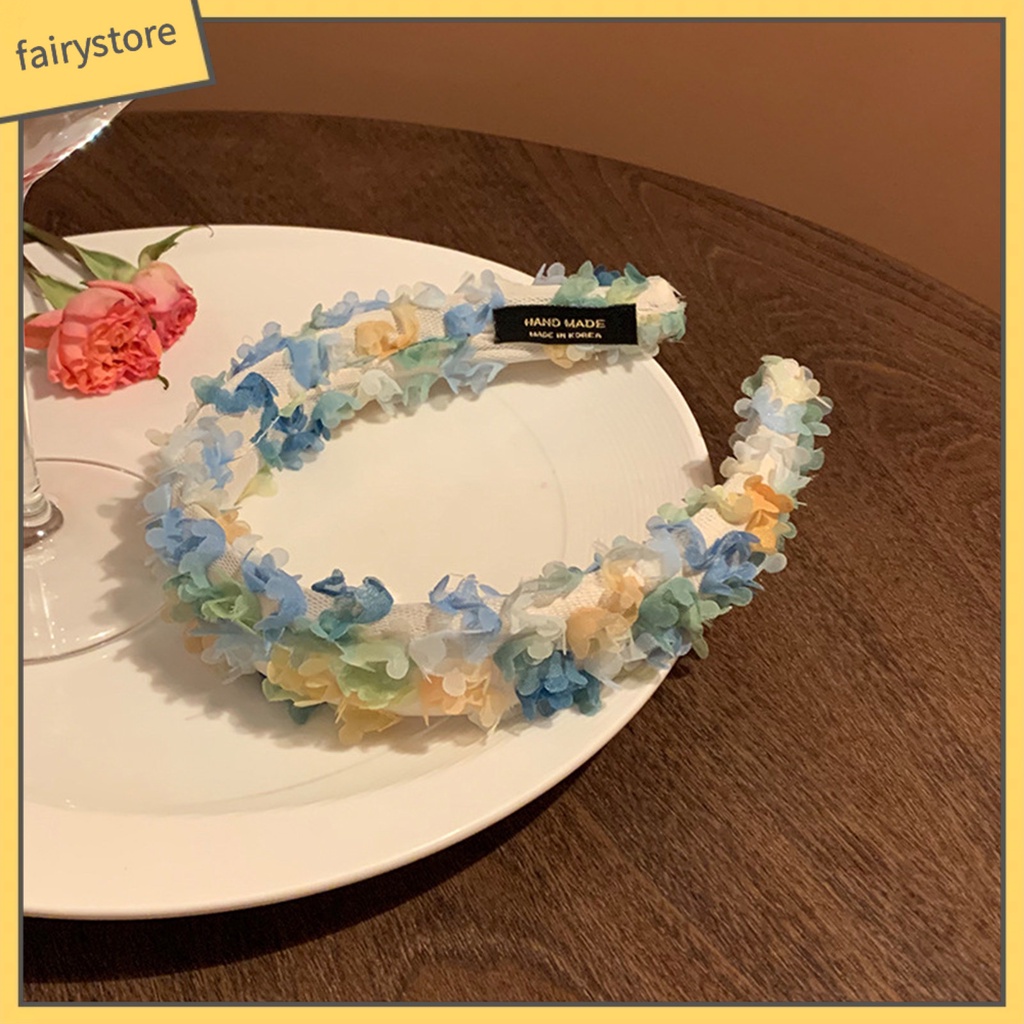 [FRO] Băng Đô Hoa Nhiều Màu Sắc Ngọt Ngào Viền Rộng Cho Nữ