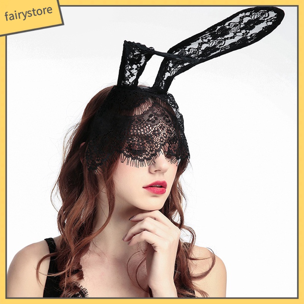 [FRO] Băng Đô Tai Thỏ Bằng Ren Bắt Mắt Thủ Công Tinh Tế Phụ Kiện Tiệc Hóa Trang Tiệc Tùng Lễ Hội