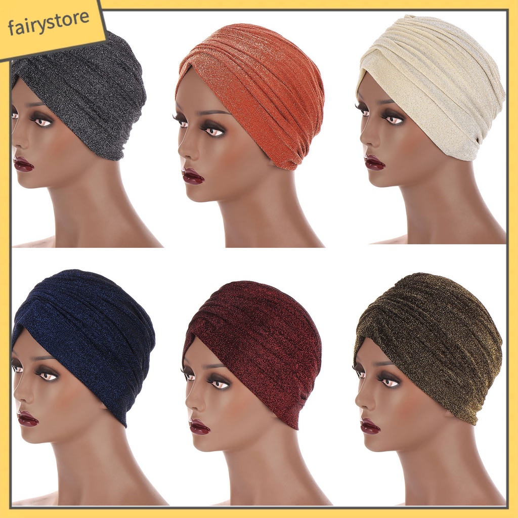 Khăn Trùm Đầu Bằng Lụa Sáng Che Nếp Nhăn Cho Phụ Nữ Hồi Giáo