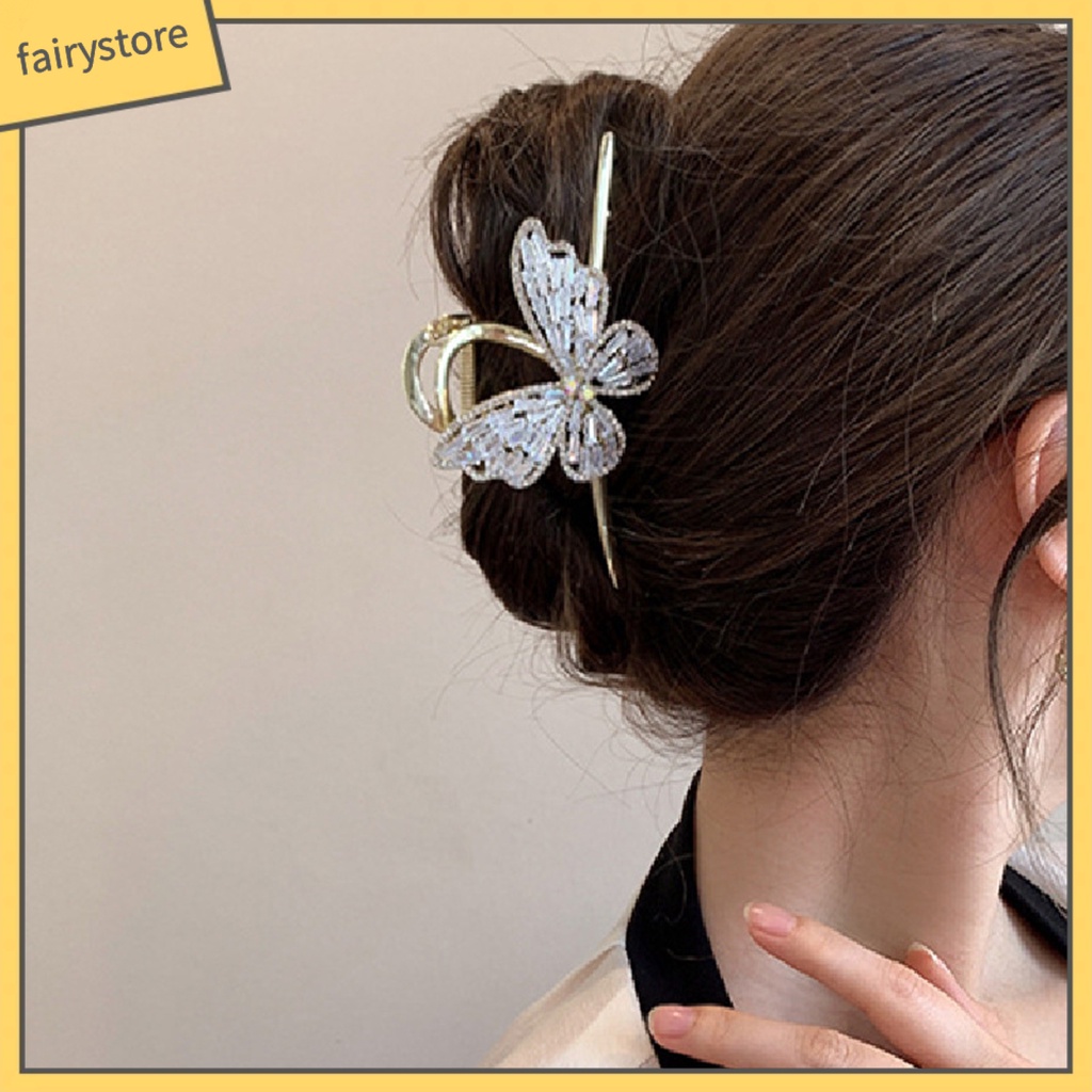 [FRO] Kẹp Tóc Có Răng Đính Đá Zirconia Mượt Mà Chống Biến Dạng Trang Trí Tóc Sáng Bóng Tinh Tế