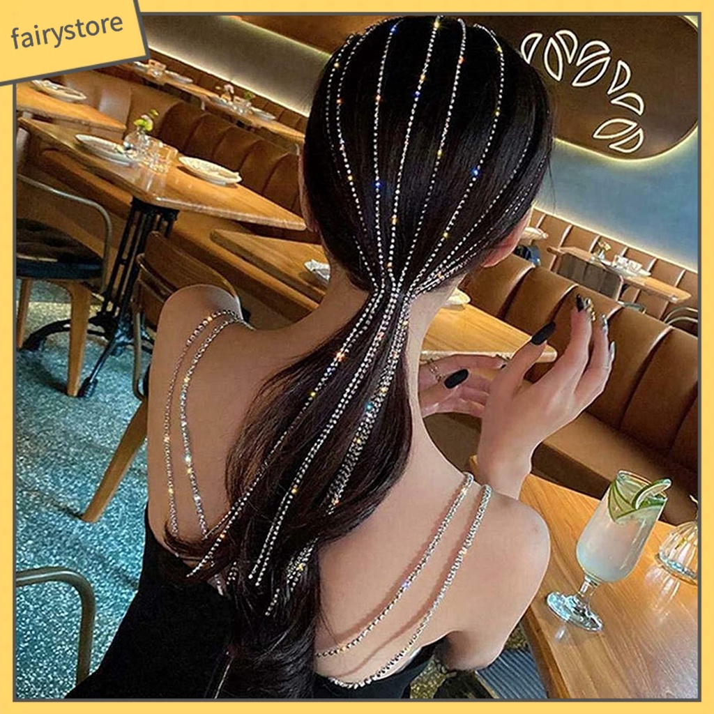 Băng Đô Cài Tóc Đính Đá Phối Tua Rua Bắt Mắt Tinh Tế Cho Nữ