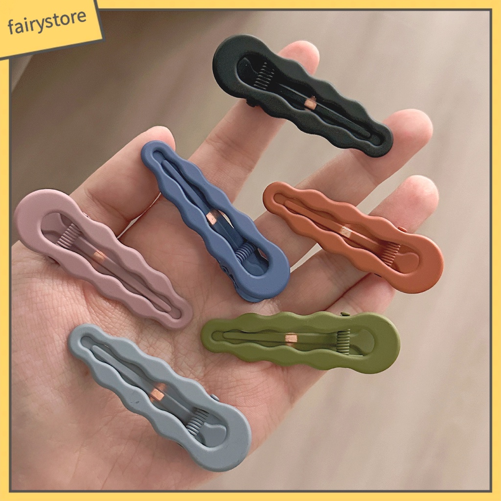 Set 2 Kẹp Tóc Màu Trơn Co Giãn Chống Trượt Trọng Lượng Nhẹ Dành Cho Nữ